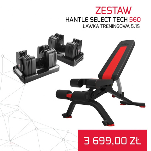 BOWFLEX ZESTAW HANTLI 560 SELECT TECH + Ławka treningowa 5.1S BOWFLEX ZESTAW HANTLI 560 SELECT TECH + Ławka treningowa 5.1S